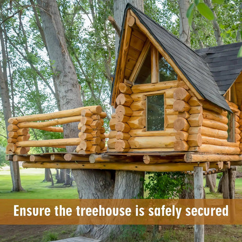 Treehouse Perch Hardware Kit With 1.25 By 6 Inch Black 4140 Steel Bracket And 3 By 1 Inch Collar Galvanized Hex Nut All In One Tree Fort Attachment Bolt Set For Easy Assembly