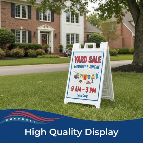 24x36 Coroplast A Frame Sign Panel With Straight Fire Custom Prints Hella Tough Weather Resistant Construction Made In USA displayed in yard.