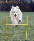 Dog Agility Training Set With Six Weave Poles And Adjustable Jump Bar Outdoor Obstacle Course Weather Resistant