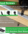 All In One Wood Screws Set In 410 Stainless Steel with sharp point, pan head, round head, in wood application
