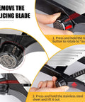 Adjustable Stainless Steel Mandoline Slicer For Kitchen Vegetables With 7 In 1 Blades demonstrating blade removal process.