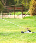 Heavy Duty Full Metal Pulsating Sprinkler With Wheeled Base, 360 Degree Rotating Impact Sprinkler on grassy lawn