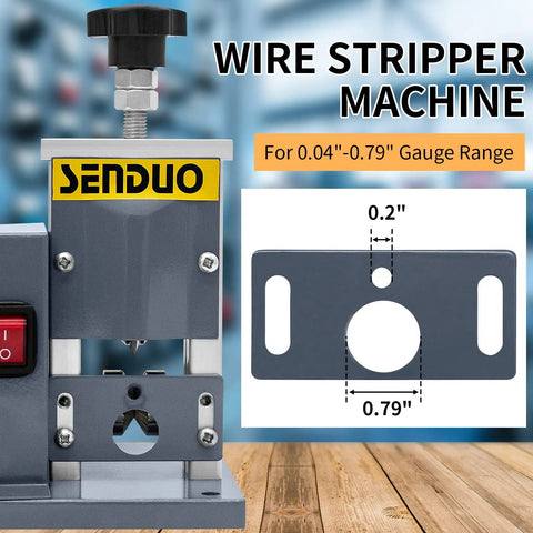 Automatic Wire Stripper Machine For Fast Copper Wire Recycling 25W Electric Cable Stripper With Gauge Range Diagram