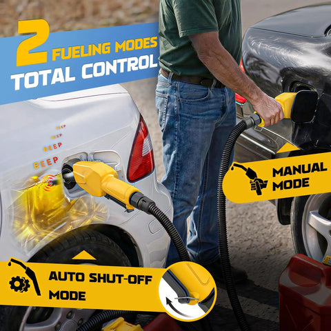 Cordless Fuel Transfer Pump 6 GPM For Diesel And Gasoline With Smart Auto Stop Safety System and Audible Beep Auto Shutoff in use