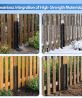 Heavy Duty Fence Post Repair Kit For Tilted Or Broken Wood Posts, 33.6 Inch Height, installed in garden with snow