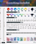 Image showing 513 Piece DIY Beaded Garden Stakes And Fairy Wand Craft Kit With Sparkling Crystal Accents and detailed components included.