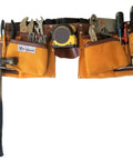 11 Pocket Suede Leather Heavy Duty Tool Belt Built Tough For Pros With Hammer Loops Measuring Tape Clip 4 Large Pouches