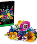 Brick Built Wildflower Bouquet Building Set For Adults Realistic Faux Flowers For Indoor Home Decor Desk Or Kitchen Display Creative Gift Idea For Birthdays And 18 Plus Vase Not Included, 939-piece LEGO box and flowers