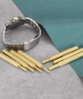 Versatile Top Shelf Heavy Duty Brass Alignment Punch Tool Set For Precision Watch Repair And Jewelry Crafting with watch and leather.