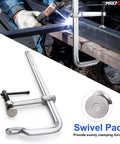 Heavy Duty F Clamp Set, 16 Inch Opening, 4.75 Inch Throat Depth, 2 Pack Weld Clamps, Forged Steel Construction in welding use