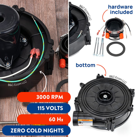 Furnace Blower Motor Replacement For A067 66338 333710-751 329148-701 3115 And More 2900 RPM 110V HVAC Fan Vent Inducer kit