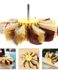 Heavy Duty Sisal Sandpaper Buffing Wheel For Furniture Wood Groove Finishing Strong Scratch Elimination Drum Sander Rolls Prepping Wood Surfaces Tough Fiber Build, detailed view of fibers.