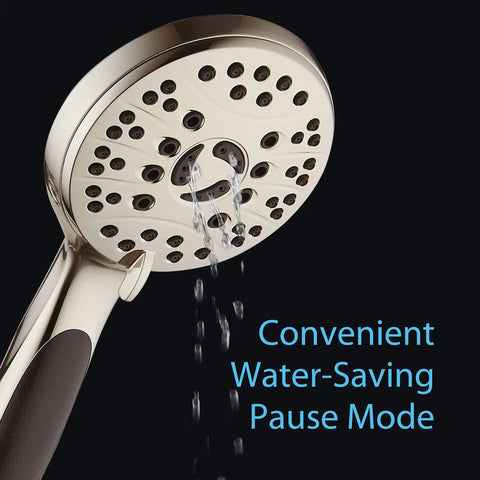 Dope High Pressure 6 Setting Luxury Handheld Shower Head With 6 Foot Stainless Steel Hose Anti Clog Jets Anti Slip Grip Brushed Nickel Finish