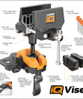 360 Degree Rotating Bench Vise With 5-Inch Jaw Pads For Woodworking And Pipe Projects, Built Tough, IQ Connect Accessories