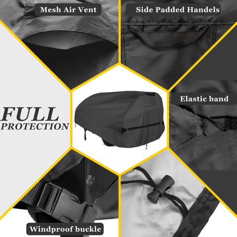 Heavy Duty Log Splitter Cover All Weather Waterproof Shield Built To Last For 15 40 Ton Splitters with mesh vent, handles, buckle