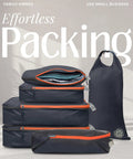 Compression Packing Cubes For Travel Six Piece Lightweight Organizer Set For Carry On Luggage And Backpacks in Grey and Orange