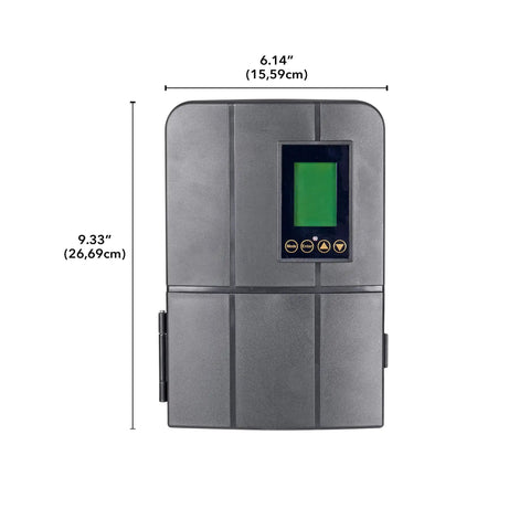 Front view of Smart Low Voltage AC Transformer With WiFi Control And App 200W 120V And 12V Outlets Indoor Outdoor ETL Certified