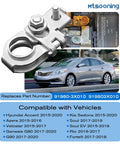 Built Tough Copper Alloy Positive Battery Terminal With Nuts Heavy Duty Rust Resistant Auto Electrical Connector For No Sweat Road Ready Performance Direct Replacement Fits Most Domestic Cars And Trucks image showing close-up of the terminal and vehicle compatibility.