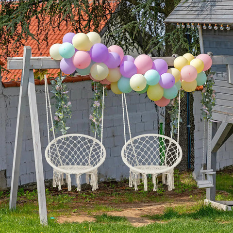 Bohemian Macrame Hammock Chair Swing With Hardware Kits For Indoor And Outdoor Use Ideal For Balcony Porch Yard Or Bedroom