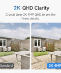 Image comparing standard and Wireless Outdoor Security Camera 2K With AI Motion Detection clarity of outdoor patio view.