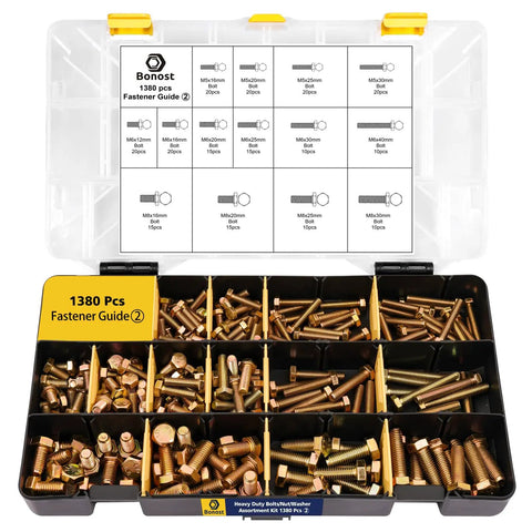 Grab And Go 3010 Piece Hardware Assortment Kit With SAE And Metric Phillips Bolts Grade 8.8 Metric Hex Bolts Matching Nuts And Lock Washers In Four Trays For DIY Projects And Home Improvement