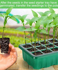 Seed Starter Tray Kit With Grow Lights And Humidity Domes, 6 Packs Indoor Greenhouse Seedling Trays For Planting, 12 Cells Per Tray
