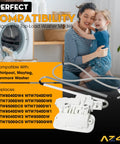 Washer Door Lock Latch Switch Replacement for Cabrio and Top Load Washers compatible with Maytag Kenmore models shown with family.