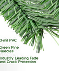 Heavy Duty Privacy Hedge Slats For Chain Link Fence No Fuss Outdoor Privacy Screen For Balcony Patio Yard And Garden Delivers Up To 90 Percent Blockage With Lush Hedge Look Ideal For Pets And Cozy Enclosed Spaces showing close-up of PVC green pine needles and protection features.