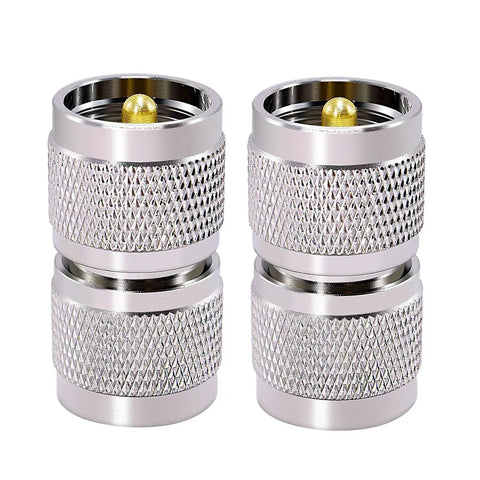 Two Pack UHF PL259 Connector Adapter, UHF Male To UHF Male Coaxial Adapter With Gold Plated Pins, 50 Ohm, for telecom use