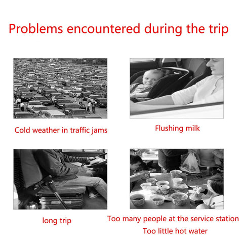 Problems encountered during road trips including traffic, cold weather, and service station issues