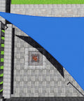 Top view of Blue Sun Shade Sail Right Triangle 8x8x11.3 Ft Built Tough UV Blocking Fabric covering outdoor patio area.