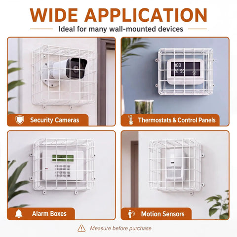 Tough As Nails Steel Wire Damage Stopper Cube Cage For Security Guard Equipment With Included Mounting Hardware, securing devices like cameras and sensors.