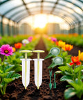 Green 6 Piece Seed Dispenser Set For Easy Garden Sowing A Handy Seed Spreader And Planting Tool Kit With Manual Operation Dibber And Widger For Flowers And Vegetables Lightweight And Compact on garden bed among flowers