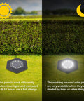 12 LED Solar Ground Lights Waterproof Outdoor Lights For Driveway Pathway Walkway Garden Yard Decor showing day and night use