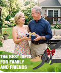 Effortless 8.5 Inch Bypass Pruning Shears With Die Cast Aluminum Handle, Sharp SK5 Blade, gift-wrapped with bow.