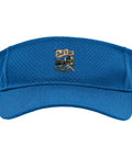 Cool Royal Blue Adjustable Sun Visor For Guys Perfect Machinist Gifts, breathable mesh material with logo for sun protection.