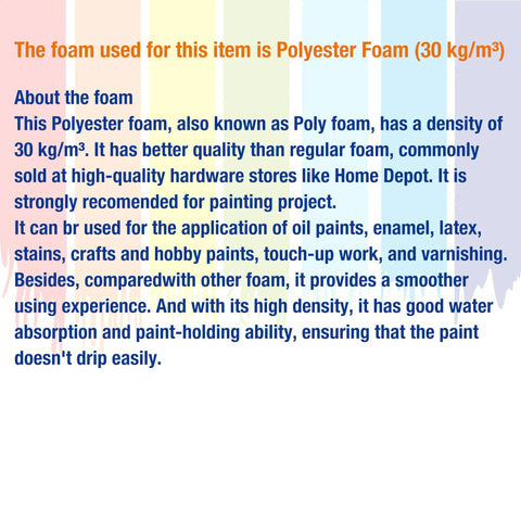 Super Smooth Poly Foam Paint Brushes With Ergonomic Handles For Effortless Application And Flawless Finish High Density Reusable Craft Tools features premium polyester foam with 30 kg/m³ density for painting.