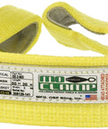 30 Inch Nylon Sling With Cinch Loop, Heavy Duty Lift Strap For Lifting And Securing Loads Up To 2.5 Tons, yellow with label