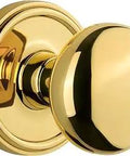 Georgetown Rosette With Fifth Avenue Lever Passage Door Set 2 3/8 Backset Lifetime Brass Finish Easy Install Latch Included
