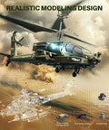 Rugged Army Style RC Helicopter With Altitude Hold And One Key Take Off Landing 2.4GHz Remote Control Toy, realistic design.