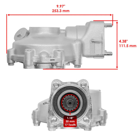 Rear Differential Assembly For Honda Fourtrax 300 TRX300 TRX300FW 4x4 1988 Through 2000 Replacement Part with measurements