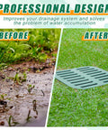 Heavy Duty Square Catch Basin Kit With Grate Debris Basket For Yard Drainage French Drains 15 By 15 By 15 Inches Ideal for downspouts, lawn, and municipal pipelines shown in before and after drainage improvement