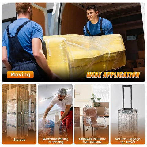 Beefy Heavy Duty Stretch Wrap 15 Inch By 1000 Feet 2 Pack Pallet Wrap For Moving Shipping Storage And Furniture With Handles