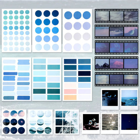 114 Piece Aesthetic Scrapbook Kit For DIY Junk Journaling Supplies Including Posters, Stickers, PET Film For Bullet Journaling