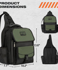Heavy Duty Electrician Tool Chest Bag With 21 Tough As Nails Pockets And Waterproof Oxford Fabric Tactical HVAC Work Sling dimensions 10.2x7.1x13.6 inches