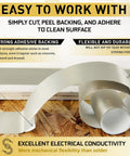 TitanRF Faraday Tape High Shielding Conductive Adhesive Tape Roll One Inch Wide Ten Feet Long with Peelable Backing on wood surface