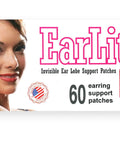 Invisible Earring Support Patches For Earlobes Waterproof And Easy On Off Relief From Damaged Stretched Lobes packaging
