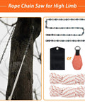 53 Inch High Limb Rope Saw Kit With 68 Teeth On Both Sides, 14Oz Throw Weight Bag, Hand Chainsaw For Thick Trunk Cutting