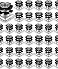 40 Pcs Threaded Caster Inserts 3/8-16 For 1 Inch Square Tubes 16 To 18 Gauge displayed in a grid pattern