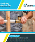 Installation of 2 Inch By 2 Inch By 1 Inch Reducing Tee Push To Connect Brass Plumbing Fitting For PEX Copper CPVC PERT HDPE Pipe